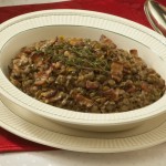 Braised winter lentils